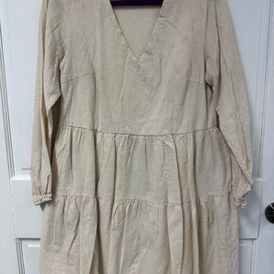 FANCYINN Cute Shift Tunic Dress Ruffle Swing Babydoll Womens Mini Ruffle Dress